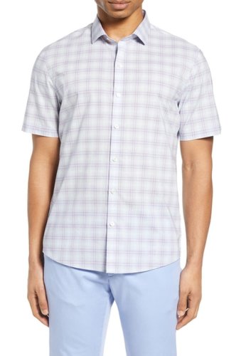 Imbracaminte barbati zachary prell laube classic fit check short sleeve button-down shirt lt purple