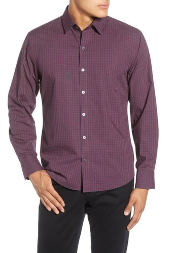 Imbracaminte barbati zachary prell vengerko regular fit plaid button-up sport shirt burgundy