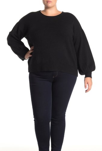 Imbracaminte femei 14th union boatneck balloon sleeve sweater plus size black