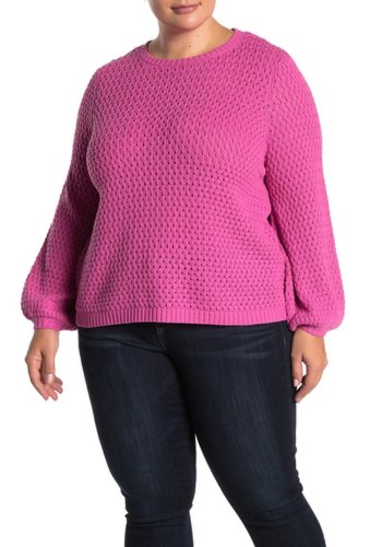 Imbracaminte femei 14th union boatneck popcorn sweater plus size pink phlox