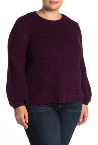 Imbracaminte femei 14th union boatneck popcorn sweater plus size purple potent