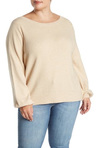 Imbracaminte femei 14th union two way cozy pullover sweater plus size ivory birch heather