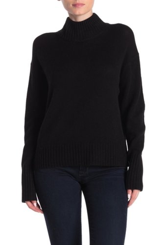 Imbracaminte femei 360 cashmere lyla ribbed mock neck cashmere sweater black