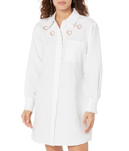 Imbracaminte femei 7 for all mankind scallop shirtdress bright white