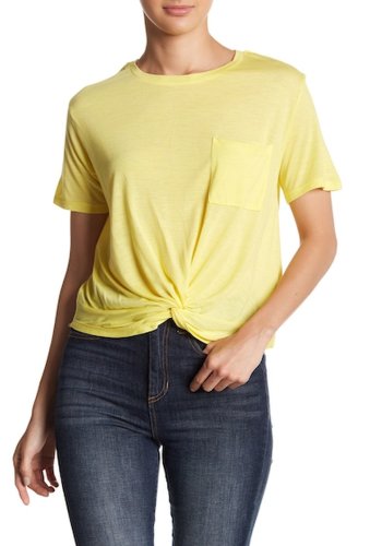 Imbracaminte femei abound crop front knot t-shirt yellow glow