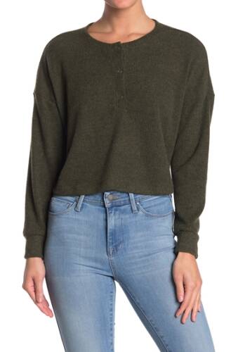 Imbracaminte femei abound cropped thermal henley olive night