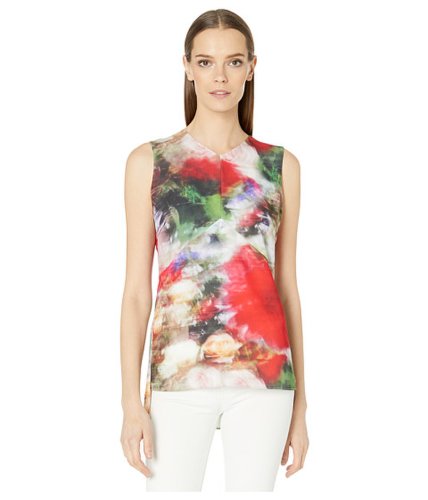 Imbracaminte femei adam lippes printed hammered silk v-neck shell blouse multi floral