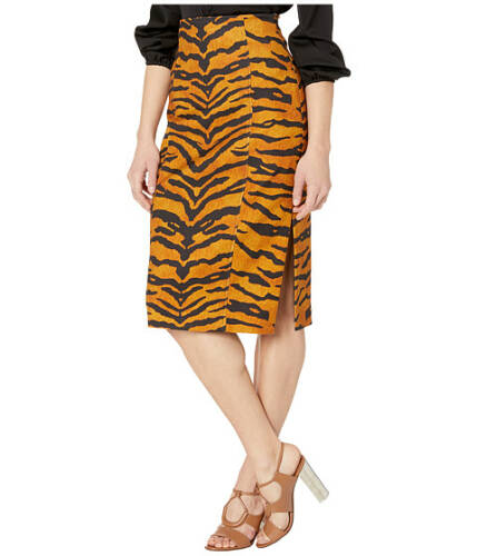 Imbracaminte femei adam lippes printed stretch viscose pencil skirt tiger