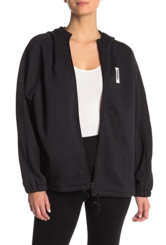 Imbracaminte femei adidas drop shoulder zip front jacket blackblac