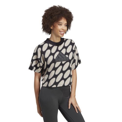 Imbracaminte femei adidas marimekko future icon 3-stripes t-shirt light brownblackgrey