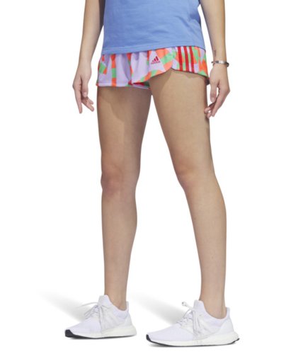 Imbracaminte femei adidas pacer 3 stripe knit shorts purplesemi flash lime (farm)