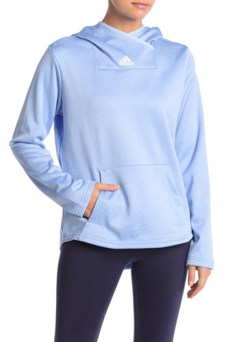 Imbracaminte femei Adidas pullover hoodie glow blueheatherwhite