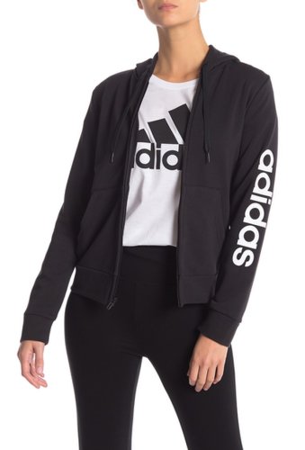 Imbracaminte femei adidas solid zip front hoodie blackwhit