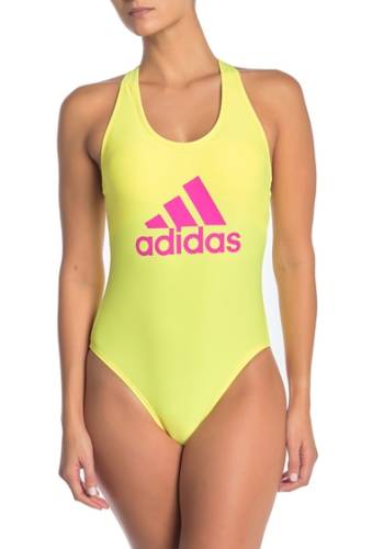 Imbracaminte femei adidas swimwear graphic crisscross one-piece swimsuit neon yello
