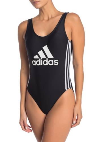 Imbracaminte femei adidas swimwear logo stripe one-piece swimsuit black