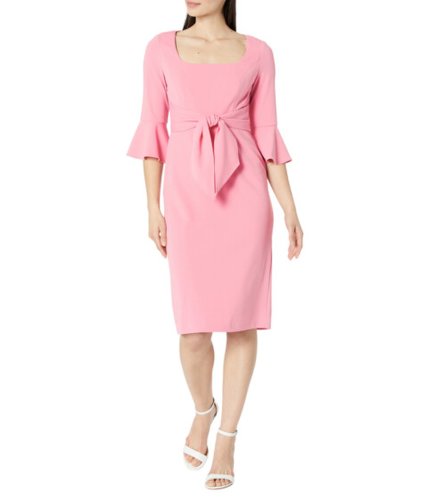 Imbracaminte femei adrianna papell stretch crepe bell sleeve dress with scoop neck amp tie front faded rose
