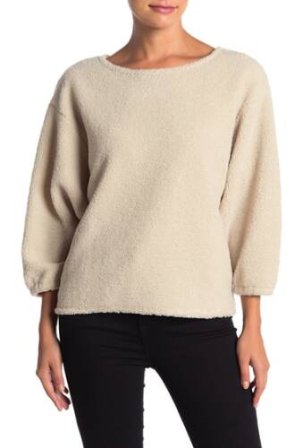 Imbracaminte femei ady p faux shearling scoop neck pullover oyster