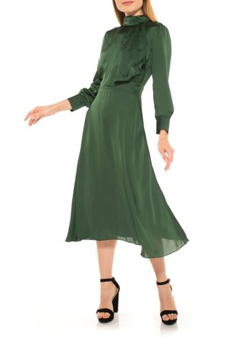 Imbracaminte femei alexia admor mock neck satin midi dress emerald