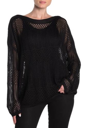 Imbracaminte femei allsaints estero open knit pullover sweater black