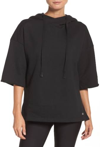Imbracaminte femei alo crop sleeve oversize hoodie black