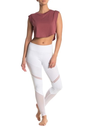 Imbracaminte femei alo shiela colorblock leggings whitewhite glossywhite