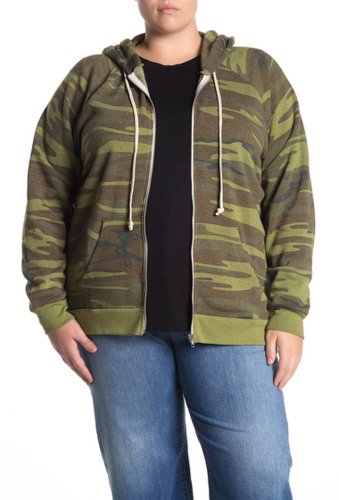 Imbracaminte femei alternative apparel adrian zip up hoodie plus size camo