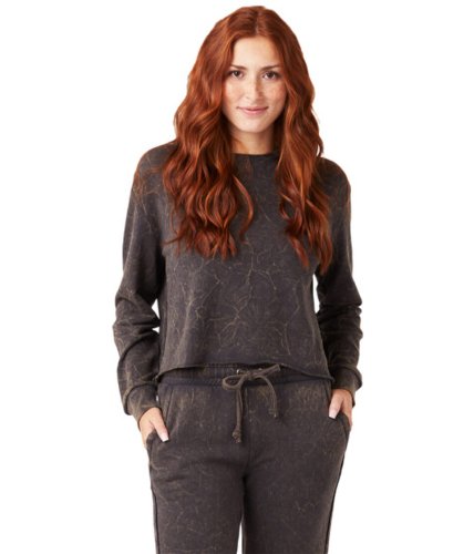 Imbracaminte femei alternative apparel loopside french terry cropped hoodie shadow crinkle