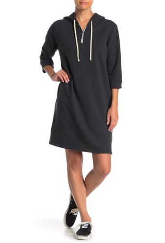 Imbracaminte femei alternative apparel quarter zip hoodie dress black