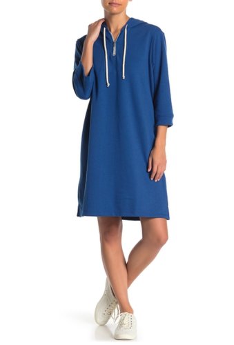 Imbracaminte femei alternative apparel quarter zip hoodie dress lake blue