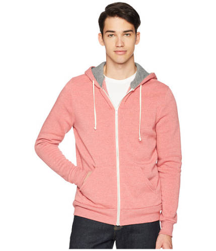 Imbracaminte femei alternative apparel rocky color blocked hoodie spiced coral overdyeeco grey