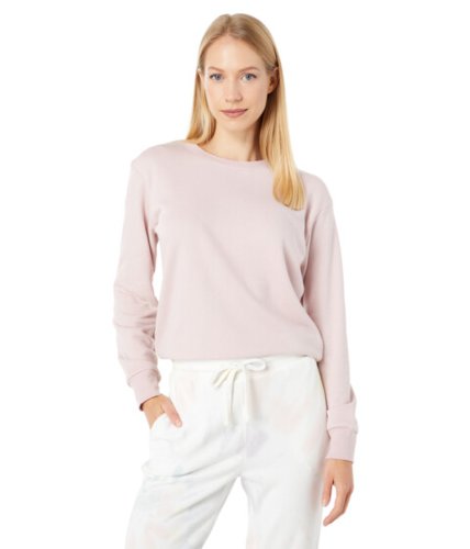 Imbracaminte femei alternative apparel throwback washed terry crew neck sweatshirt rose quartz 1