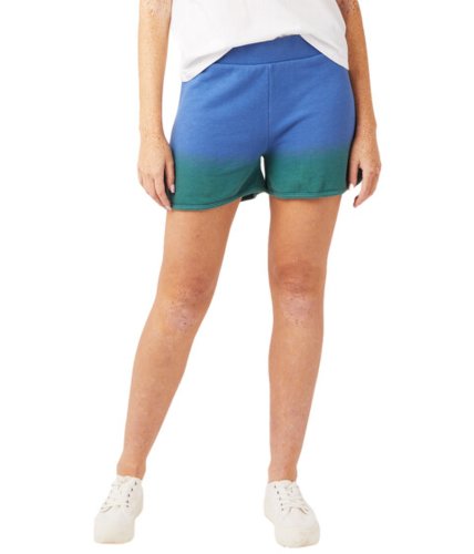 Imbracaminte femei alternative apparel washed terry shorts bluegreen dip-dye