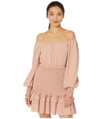 Imbracaminte femei american rose halle off-the-shoulder smocked ruffle dress blush