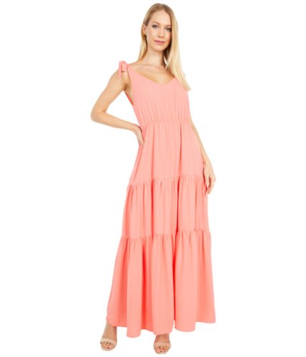 Imbracaminte femei american rose sonia ruffle maxi dress with shoulder ties coral