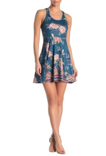 Imbracaminte femei angie floral knit skater dress teal