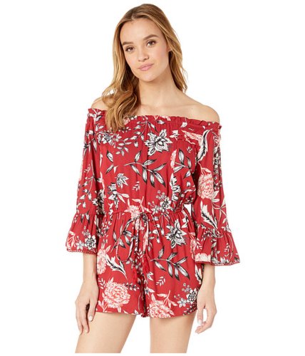 Imbracaminte femei angie off the shoulder floral print romper red