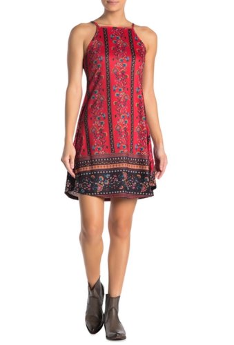 Imbracaminte femei angie square neck floral print swing dress red