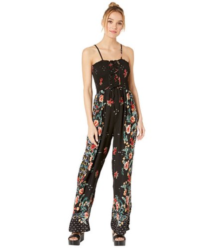 Imbracaminte femei angie stretch top jumpsuit w front tie and pockets black