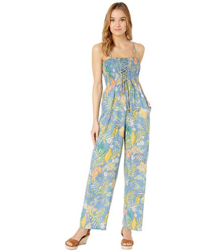 Imbracaminte femei angie stretch top jumpsuit w front tie and pockets blue