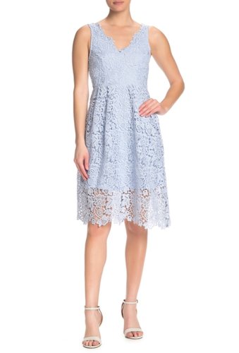 Imbracaminte femei astr the label v-neck lace fit flare dress baby blue