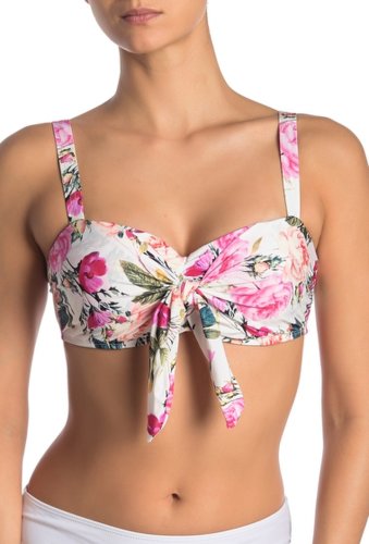 Imbracaminte femei athena floral print ruched tie front bikini top multi