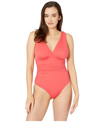 Imbracaminte femei athena solid over the shoulder surplice one-piece red