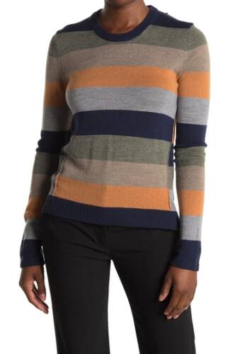 Imbracaminte femei atm anthony thomas melillo striped crew neck merino wool sweater multicolor