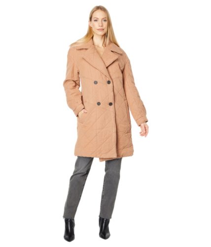 Imbracaminte femei avec les filles washed double-breasted quilted peacoat camel