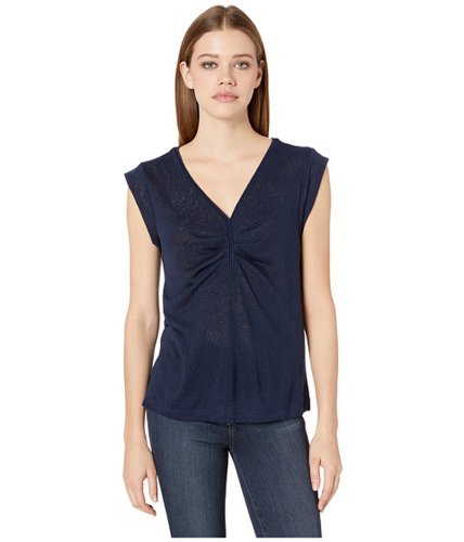 Imbracaminte femei b collection by bobeau eloise short sleeve ruched v-neck top navy