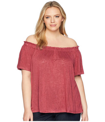 Imbracaminte femei b collection by bobeau plus size carlee off shoulder tee berry