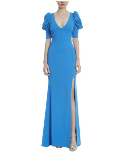 Imbracaminte femei badgley mischka 3-d sleeve gown caribbean blue