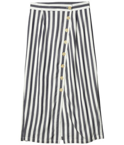 Imbracaminte femei bb dakota with a twist yarn-dyed rayon stripe midi skirt navy