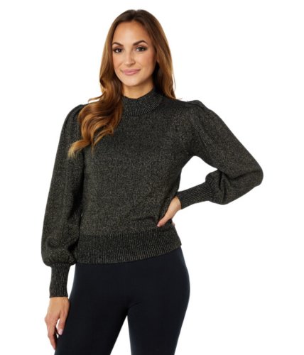 Imbracaminte femei bcbg girls metallic volume sleeve sweater black combo