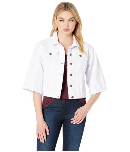 Imbracaminte femei bcbgeneration wide sleeve cropped denim jacket optic white